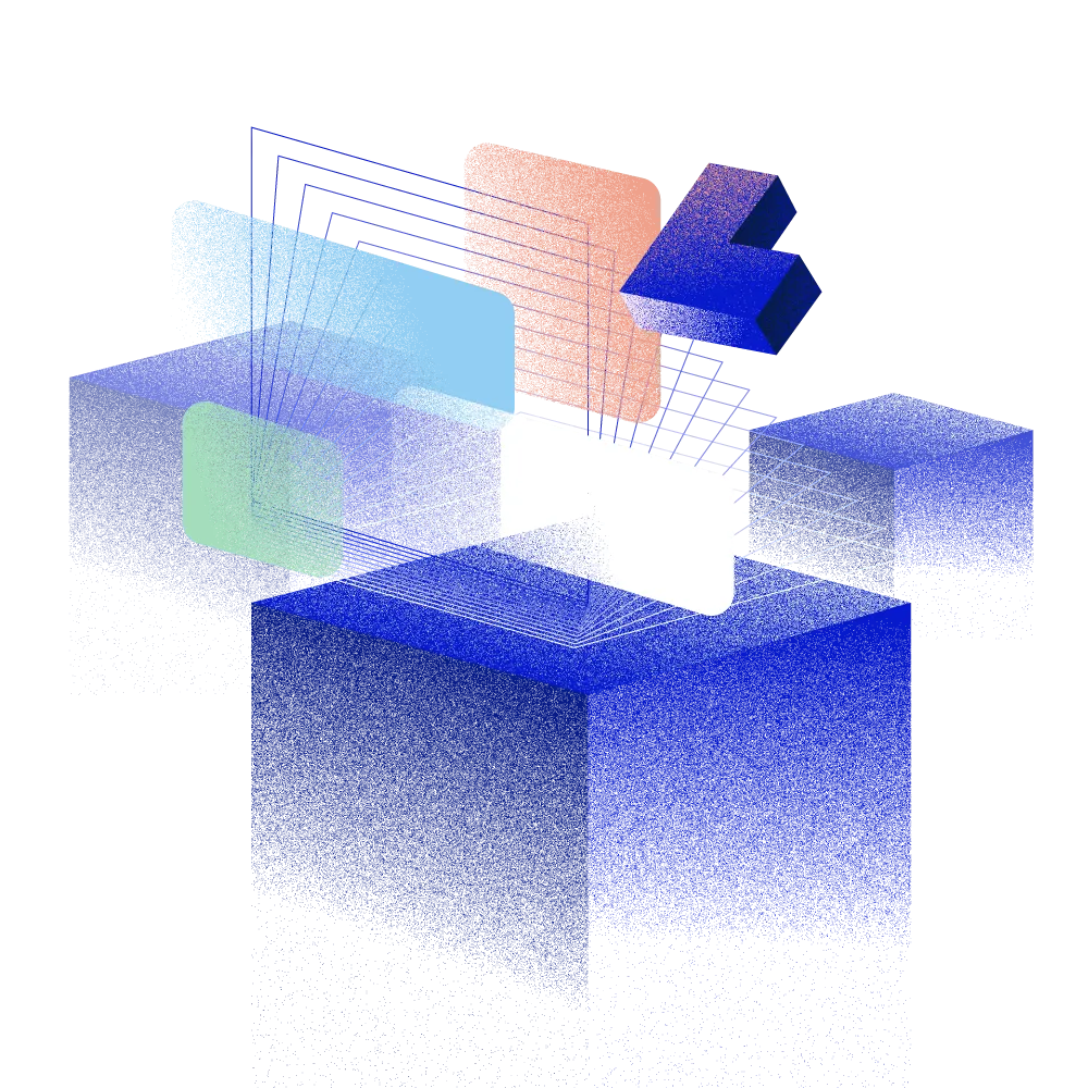 disegno stratto di diversi grame che si configurano nello spazio a rappresentare la ux-ui design